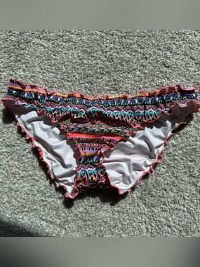 Women’s Victoria’s Secret Ruffle Cheeky Tribal Swim Bottoms